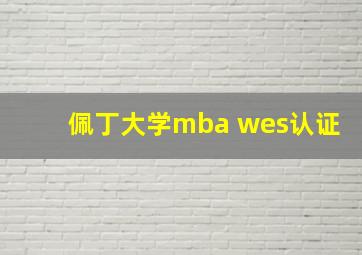 佩丁大学mba wes认证